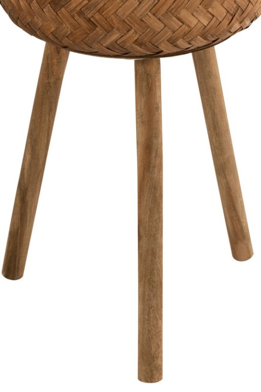J-Line Set of Three Flower Pot Holders Three Legs Bamboo/Plastic Natural