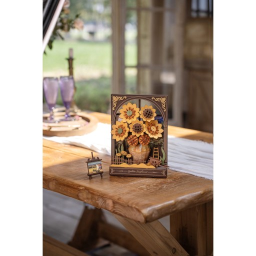 Robotime, 3D Houten Puzzel, Golden Sunflower, TH002, 16,5x8X21,5 cm