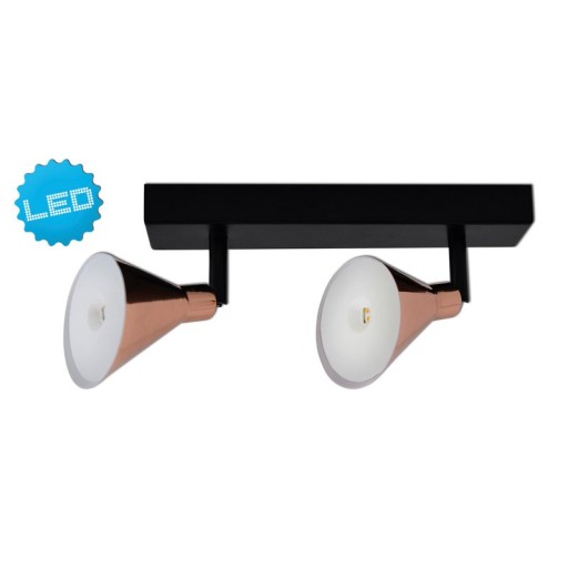 2 LED wall u. Ceiling spotlight "Copper"
