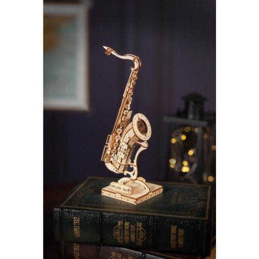 Robotime, 3D Houten Puzzel Muziekinstrument Saxophone, TG309, 8,5x7x23cm