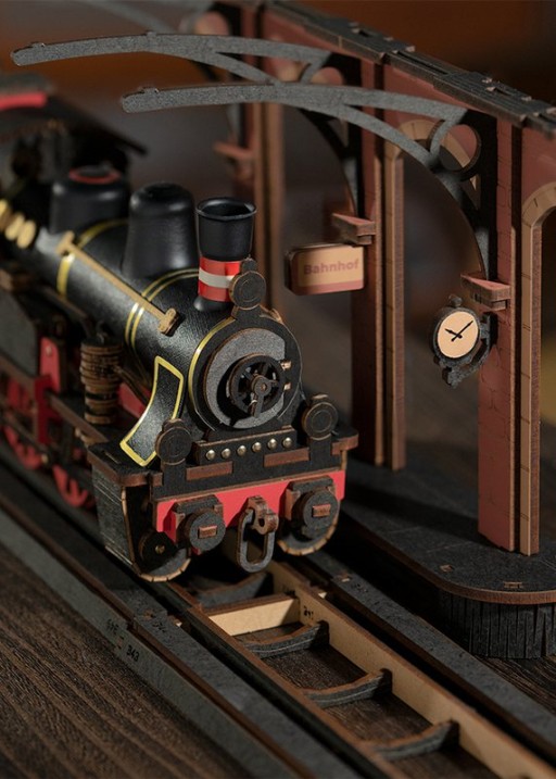 DIY 3D Wooden Model Construction Package, Steam Journey, Robotime, TGS01, 37.6x11.3x14.5cm