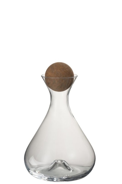 J-Line carafe + stopper - glass/cork - transparent