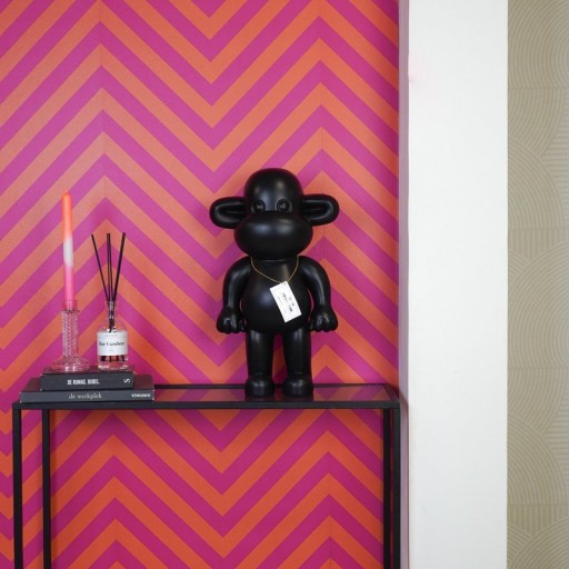 Ornament - Monkey Figurine 'The Legend'- Polyresin - Black - 33x21x50cm