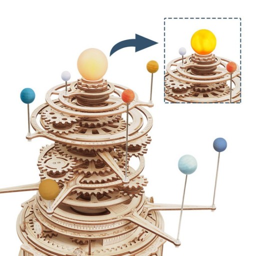 Wooden Puzzle 3D Solar System Planetary Orbits, Robotime, ST001, 34.5x21x32.5cm