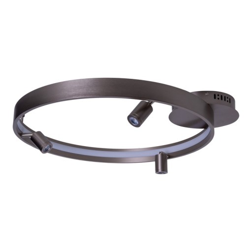 LED Deckenleuchte "TRISTAN", moderne Deckenlampe aus Metall und Kunststoff in Stahl-blank, die LEDs sind fest verbaut. Mit ca. 58 cm Ødie ideale Beleuchtung für Wohnzimmer, Esszimmer oder Küche.