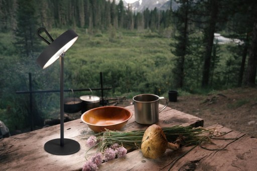 LED battery table lamp magnetically "Ella" for outside and inside, made of metal and plastic in black, 35 cm high