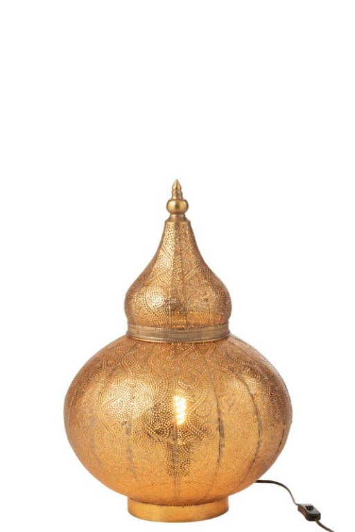 J-Line Aladin Lamp | Metal Gold Small | Oosterse Druppel Tafellamp