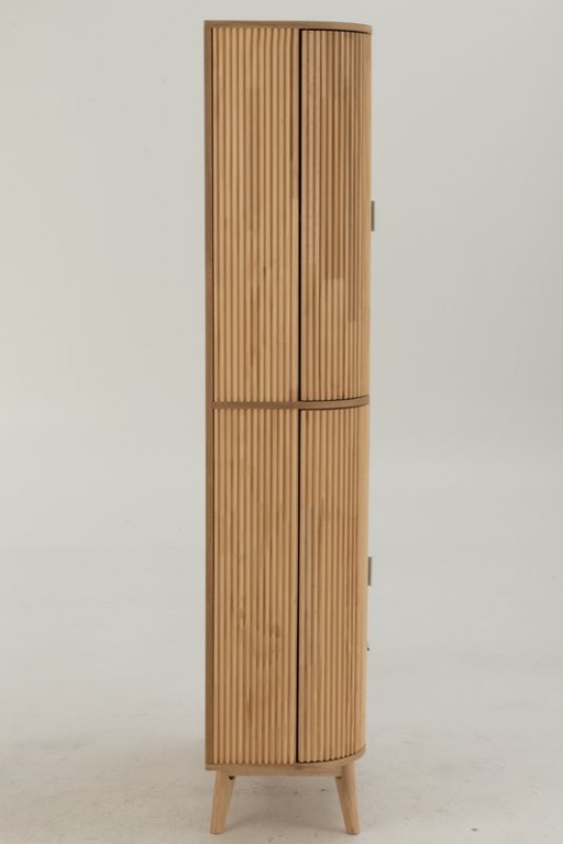 J -Line Cabinet Cases Round - Pine Wood - Naturel