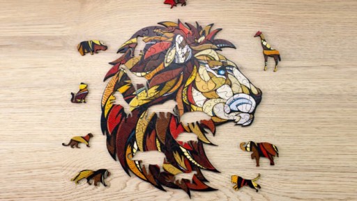 Eco Wood Art Wooden Jigsaw Puzzle Lion/Lion, Size M, 1935, 31x28x0.5cm