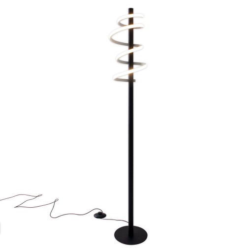 LED staande lamp "Belleza", moderne vloerlamp gemaakt van metaal en plastic in zwart en wit, met stevig ingebouwde LED's, 140 hoog, verlichting voor woonkamer, eetkamer, slaapkamer of kantoor.