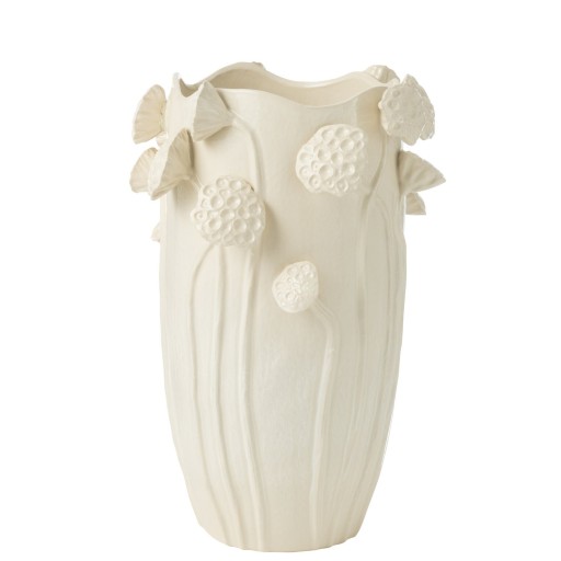 J -Line Vase Botanics Lotus - Giant - Beige - 51 cm hoog