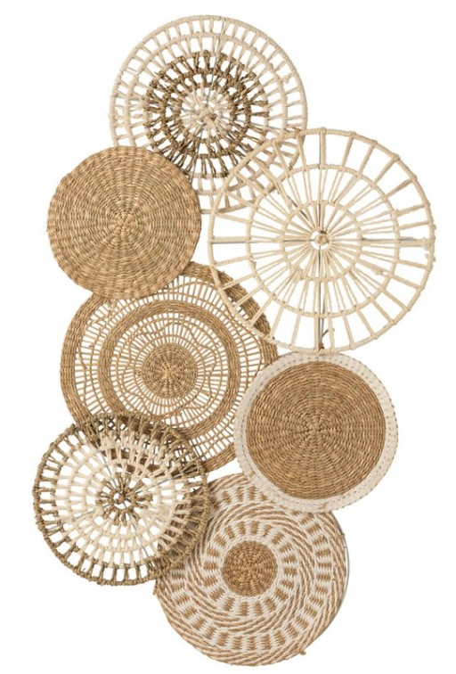 J -Line Wall Decoration Circles - Jute - Naturel