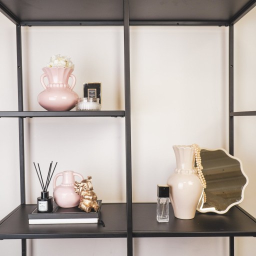 Vaas - parelhals - keramiek- zand- 12x12x24cm