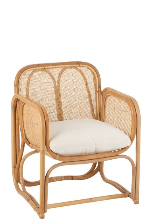 J-Line chair + cushion Casablanca - jute - natural