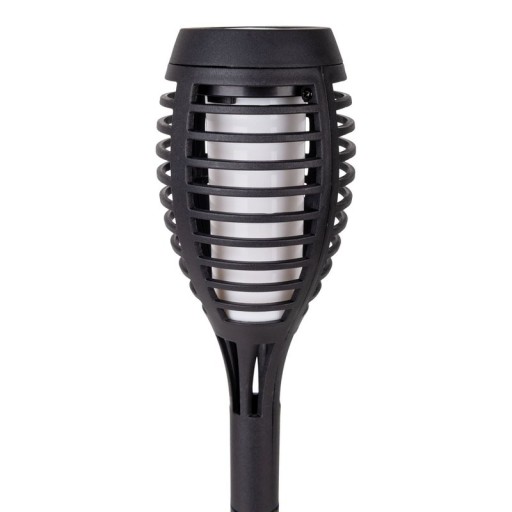 3 Set LED earth spit "torch" 58 cm made of gray plastic, with integrated LED, solar light for outside