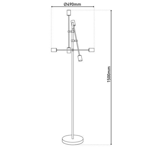 Standing lamp "Modo" made of black in black, versions in gold, E27 socket, floor lamp for living room, dining room, kitchen, hallway, hallway or office, 150 x 49 cm