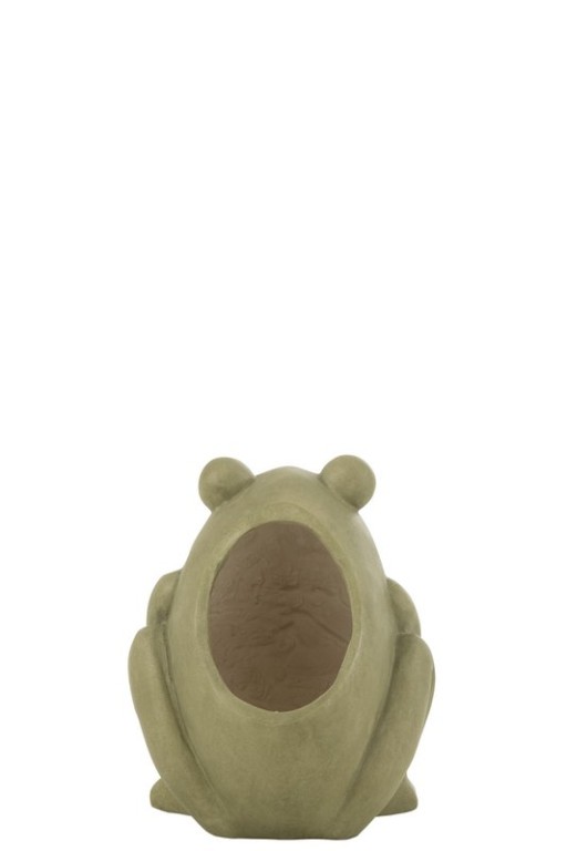 J-Line Flowerpot Frog Clay Green Small