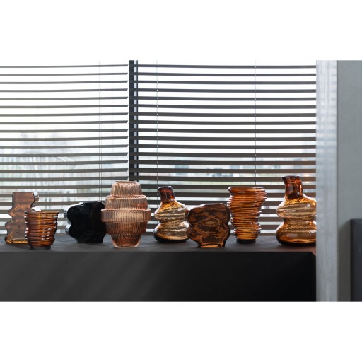 J-Line vaas Max - glas - bruin - large - 30 cm hoog