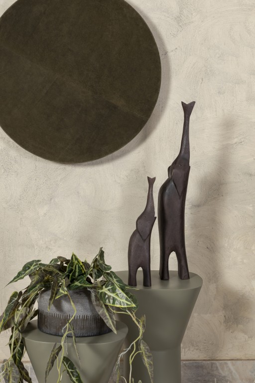 Urte Brown Mango Wood Elephant Shaped Statue S