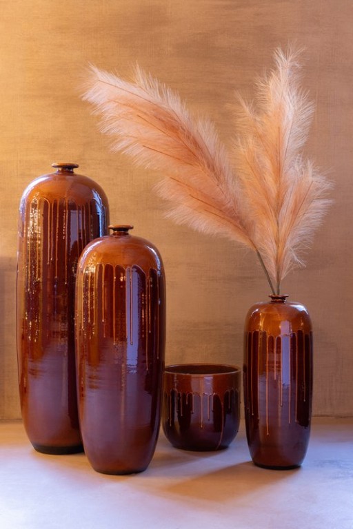 J -Line Vase Lee Shiny - Terra - Brown/Orange - Large - 95 cm high