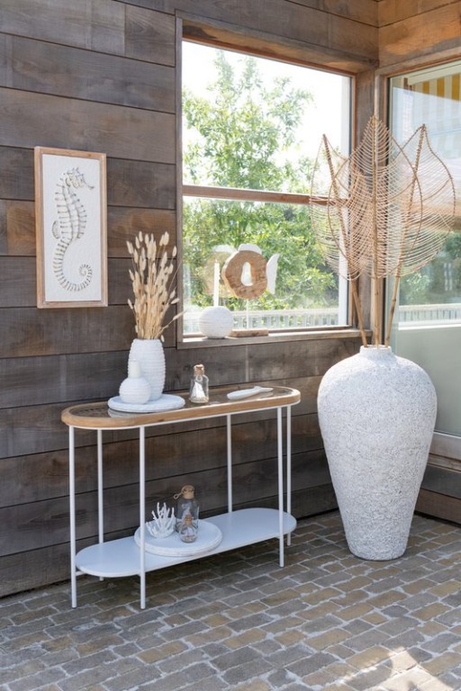 J-Line Console Mati Spruce/Metal Natural/White