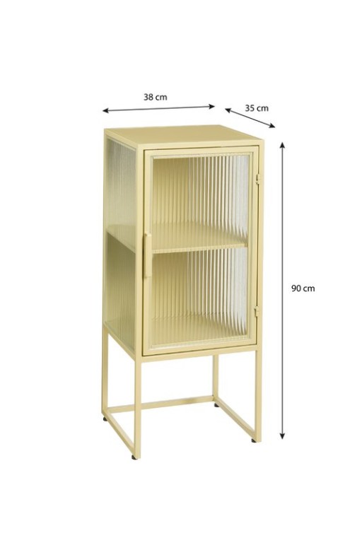 Clifton storage cupboard with doors - L38 x B35 x H90 cm - Metal - Beige