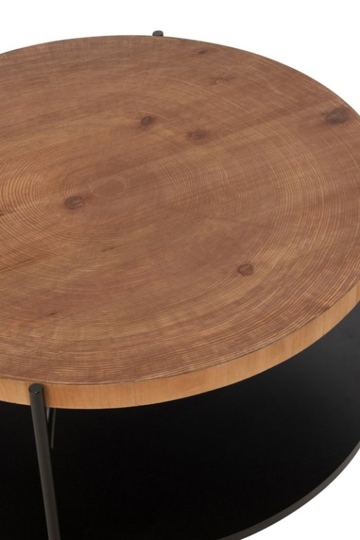 J-Line Coffee table Voni MDF/Iron Black/Natural