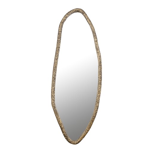 Paislie Brass Organic Shaped Mirror Oval