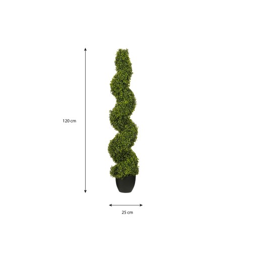 Buxus Spiraal Kunstboom - H120 x Ø25 cm - Groen
