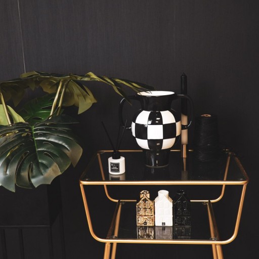 Vase - Jug - Ceramics - Black/White - 22x14,5x22,5cm