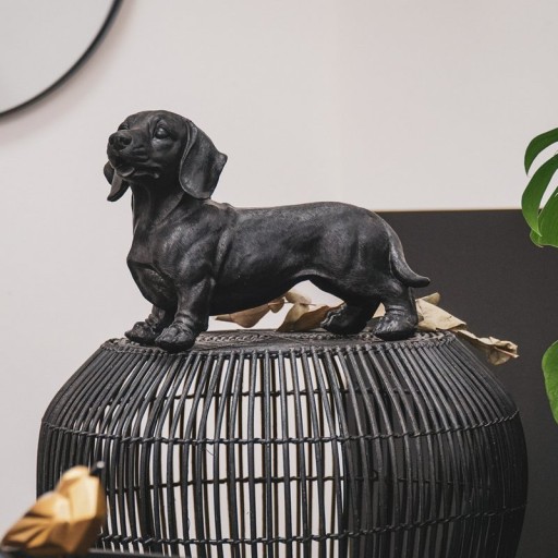 Ornament - Tackle Dog - Polyresin - Black - 35x23x19cm