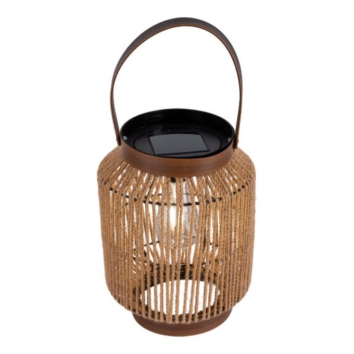 LED solar light "Korbinian" decoration for the outdoor area made of metal, plastic and cord in nature, with firmly built -in LEDs.