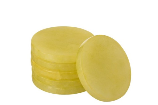 J-Line Alabaster coaster - stone - yellow - 6x