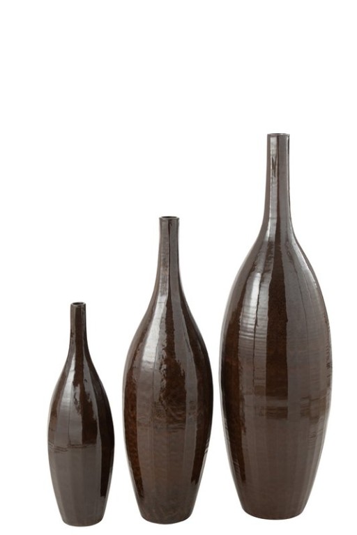 J -Line Vase Bottle Shining - Terra - Brown - Large - 120 cm high