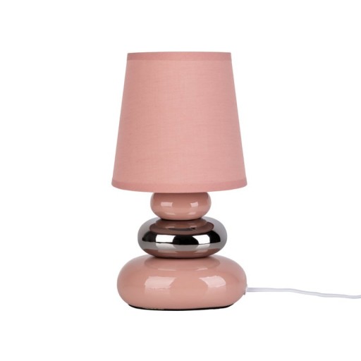 Keramik Tischleuchte "STONEY" rosa - Klassik - Tischleuchte - - rosé/lachs - E14 - keine Angabe
