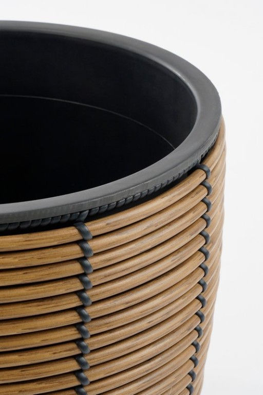 Durban Flowerpot Outside - Set of 3 - H36 x Ø40 cm - Recycled plastic - Brown