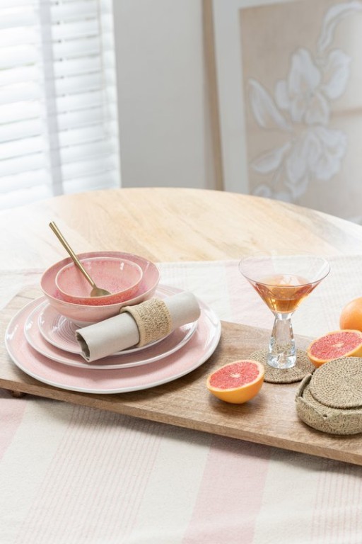 J-Line Lara plate - porcelain - salmon - large