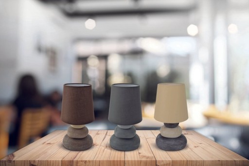 Ceramic table lamp "Stoney", ceramic table lamp in brown, with E14 socket, table lamp for dining room, living room, hallway or office, or as a bedside lamp, 31 cm high