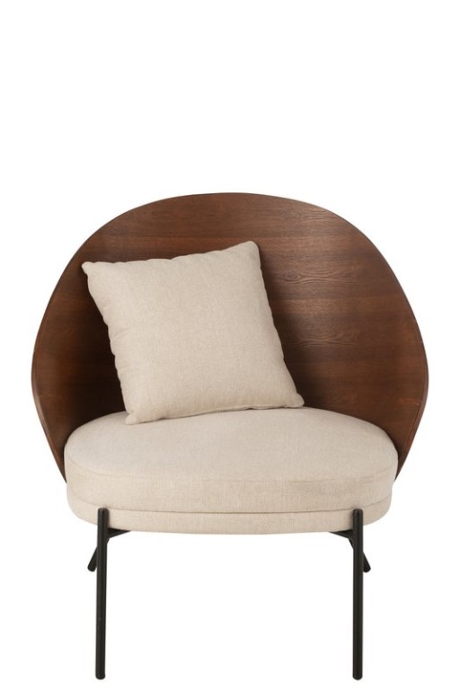 J-Line Lounge chair Plywood/Metal Brown/Beige