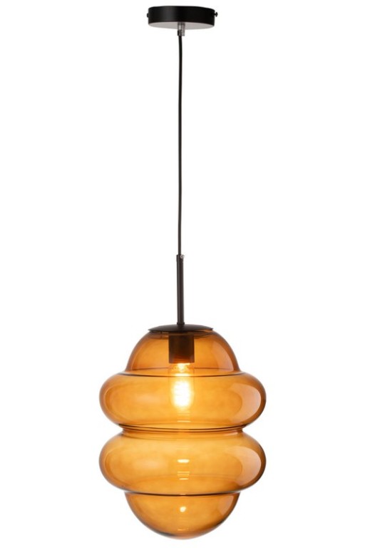 J-Line Hanging Lamp Honey Spoon Glass Brown
