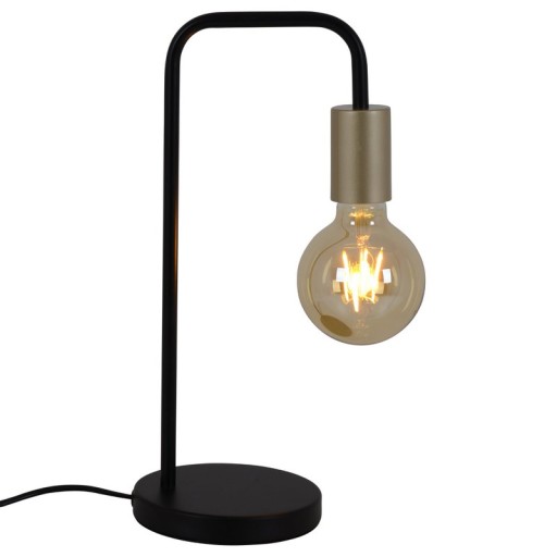 Table lamp "modo" made of metal in black, compounds in gold, E27 socket, table lamp for living room, dining room, kitchen, hallway, hallway or office, 39 cm high