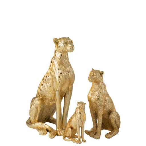 J-Line Luipaard Staand Polyresin Goudkleurig Large