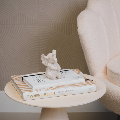 Ornament - Olifant - Polyresin - Zand - 7x7x11cm