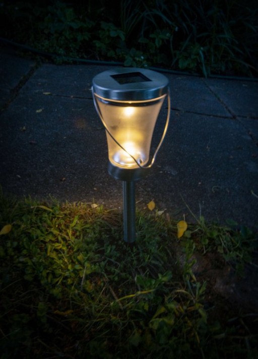 8 Set LED decoration solar light, for outside, made of metal and plastic in steel-blank, integrated LED