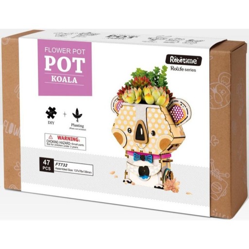 DIY Flowerpot Koala, Robotime, FT732, 13.7x7.8x13.9cm