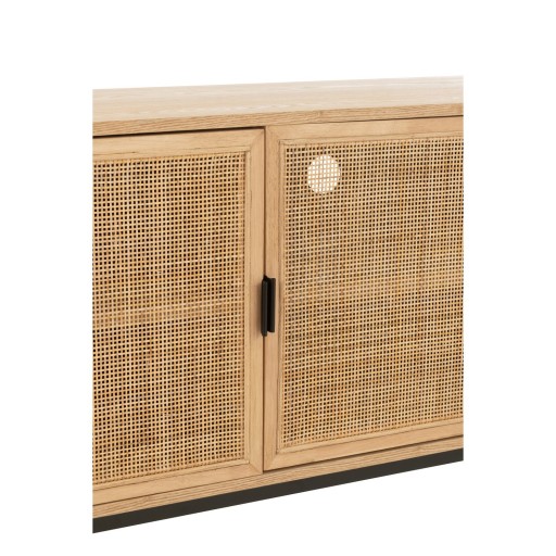 J-Line kast Vierkant - hout/metaal - naturel/zwart - large