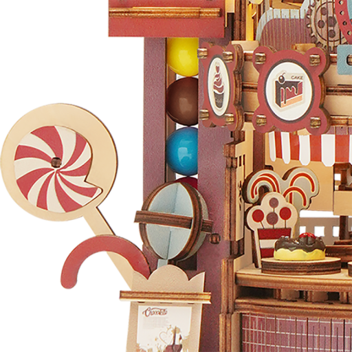 3D Wooden Puzzle Marble Track Marble Run Chocolate Factory, Robotime, LGA02, 25.5x17x31cm