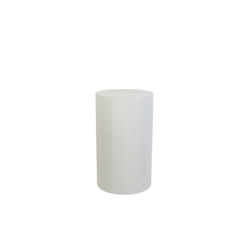 Side Table / Pillar- Cylinder - MDF - White - 30x54cm