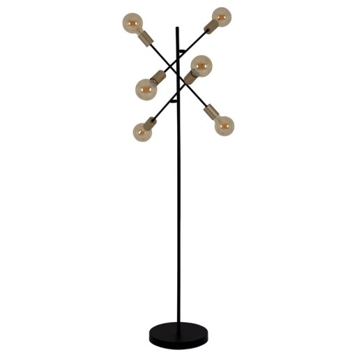 Standing lamp "Modo" made of black in black, versions in gold, E27 socket, floor lamp for living room, dining room, kitchen, hallway, hallway or office, 150 x 49 cm
