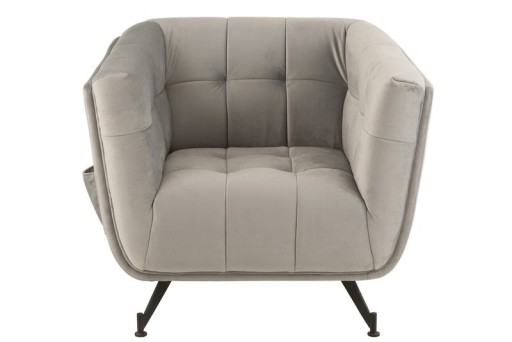 J-Line lounge chair - 1 person - textile/metal - light gray